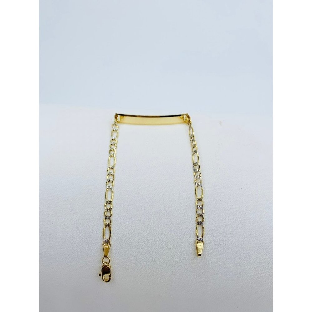 10k Gold ID Bracelet fígaro 7"